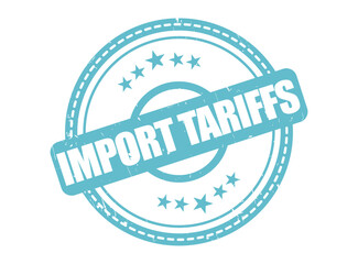 Obraz premium Import Tariffs Rubber Stamp Seal with a Star Border