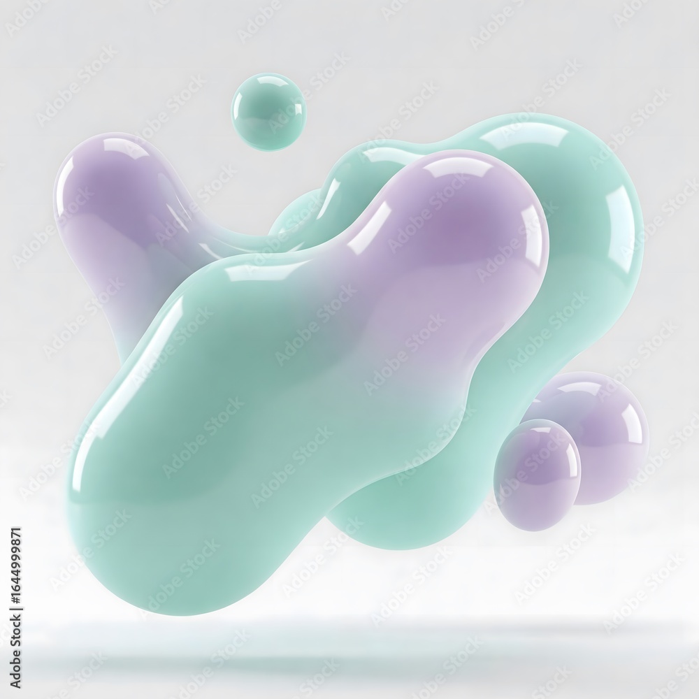 Aufkleber abstract pastel liquid forms floating design element background for modern websites and designs
