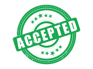 Accepted Rubber Stamp Seal with a Dotted Circle