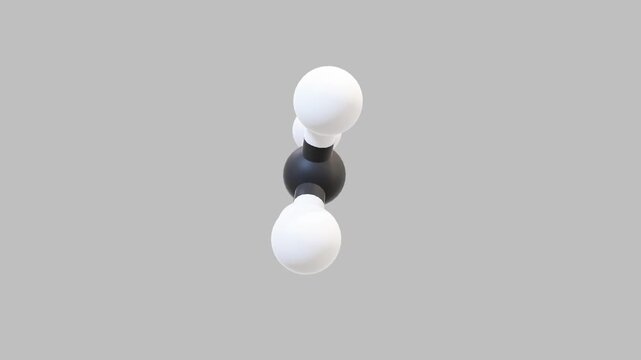 3D Animation Animated Ethene Molecular Model on a Rotating Turntable