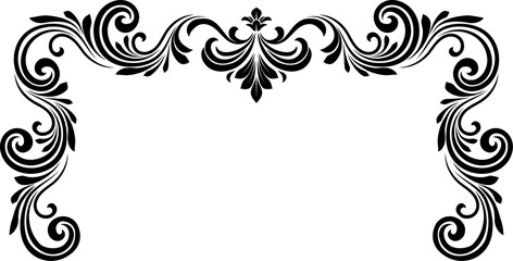 Filigree Heraldic Crest Motif Floral Pattern Frame