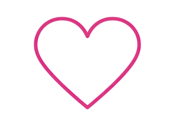 Pink heart outline on black background