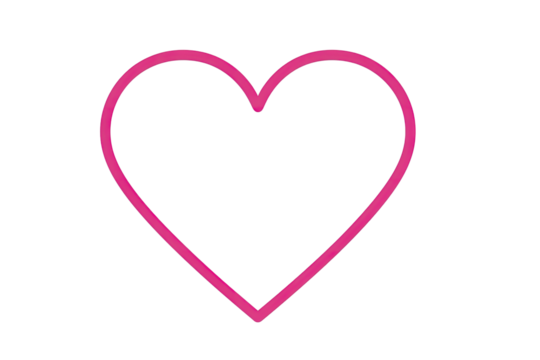 Pink heart outline on black background