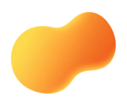 Abstract, orange, bean-shaped graphic - Powered by Adobe