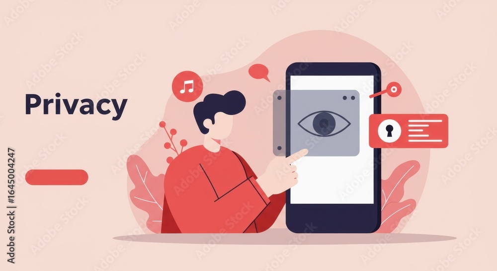 Aufkleber incognito user concept. illustration emphasizing smartphone privacy and security concerns.