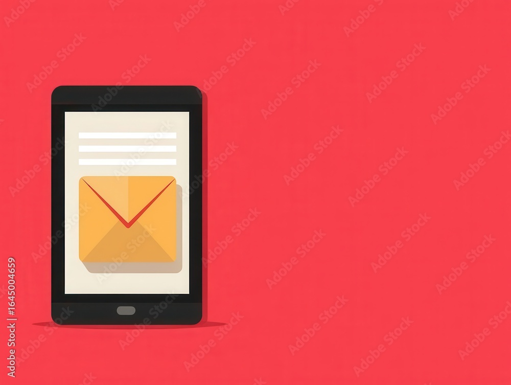 Poster incognito user concept. digital tablet displaying email concept on a vibrant background.