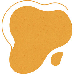 Abstract orange shape with textured paper effect and smooth curves