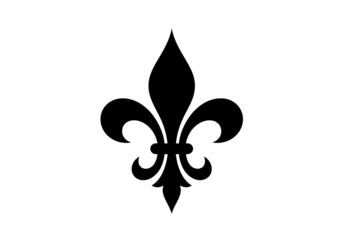 Elegant Fleurdelis Abstract Design Sparkling Lights and Dots isolated on transparent background