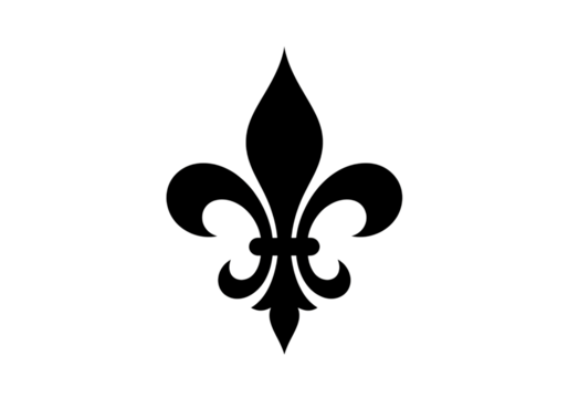 Elegant Fleurdelis Abstract Design Sparkling Lights and Dots isolated on transparent background