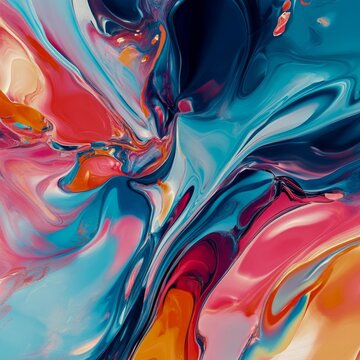 Shifting Paradigms III Fluid abstract shapes morphing with each subtle shift vibrant and dynamic