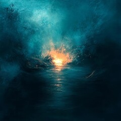 Obraz premium Radiant Drift IV Gentle streams of light drifting slowly over dark textured backgrounds calm and meditative