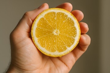 Fresh Half Orange in Hand