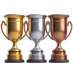 gold cup isolated on white background