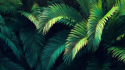 Lush palm leaves create a vibrant tropical backdrop.