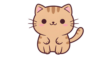Fototapeta premium Lovely Cat Drawing for Stickers and Merchandise