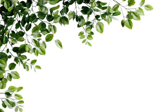 Green leaves corner border