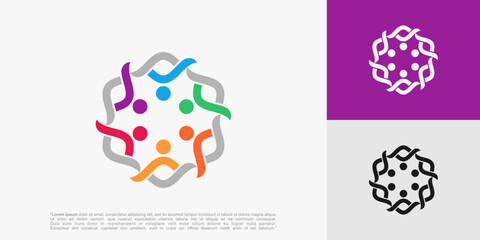 Human Community Logo design. Union symbol for teamwork, social group, community, vector illustration.