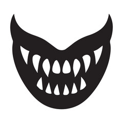 A Dark and Ominous Mask with Sharp Teeth Graphic Depiction of Aggression and a Spooky Halloween Aesthetic
