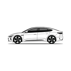 Naklejka premium electric car silhouette eco vector illustration
