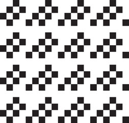 Fototapeta premium Seamless Checkered Design Silhouette | Black Vector Art