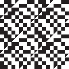 Fototapeta premium Seamless Checkered Design Silhouette | Black Vector Art