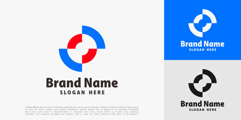 Modern abstract spiral logo design. The geometric circular symbol conveys innovation and connectivity, perfect for tech, creative, or corporate branding. vector illustration