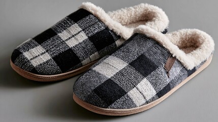 Buy cozy plaid slippers for women and men indoor house shoes slip on comfort