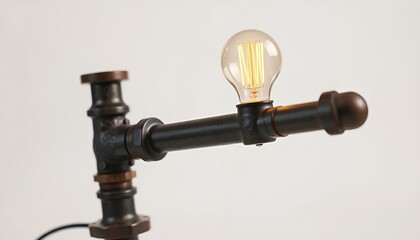 Industrial pipe lamp with edison bulb
