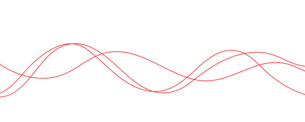 abstract red wavy lines vector illustration.