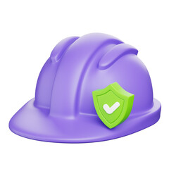Fototapeta premium 3D Rendering of Purple Construction Helmet