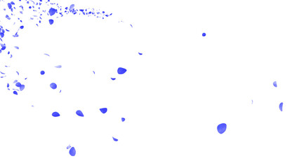 青いバラの花びらの乱舞：背景透過