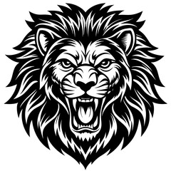 Fototapeta premium Roaring Lion Head Illustration