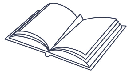 Open Book Outline Vector Illustration