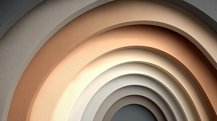 Obraz premium Abstract concentric arches of muted earth tones