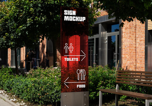 Vertical Glass Sign Mockup