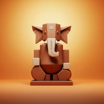 Happy Ganesh Chaturthi 2025 minimalistic poster with festive themed elements