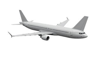 Obraz premium Monochromatic Airplane Render A Detailed View of a Modern Passenger Jet on transparent background