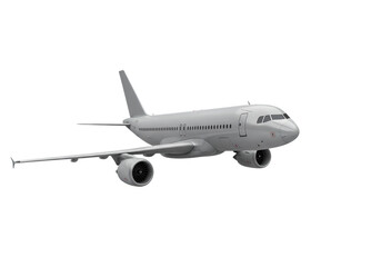 Obraz premium Monochromatic Airplane Render on transparent background