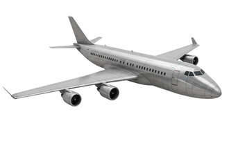 Obraz premium A Sleek Passenger Jet in Flight on transparent background