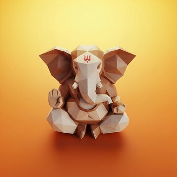 Happy Ganesh Chaturthi 2025 minimalistic poster with festive themed elements