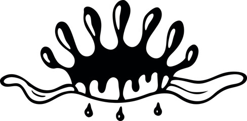 Obraz premium Dynamic ink splatter design with water droplets, perfect for branding, abstract art, and creative projects