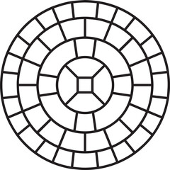 Paved Circle Pattern Tile Silhouette | Black Vector Design