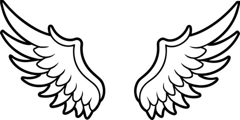 Elegant angel wings, perfect for designs needing freedom, faith, or protection, ideal for logos and creative projects