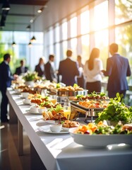 Business lunch buffet in modern office