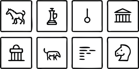 Collection of Simple Black and White Icons symbol graphic