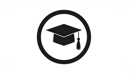 Graduation cap icon inside circle