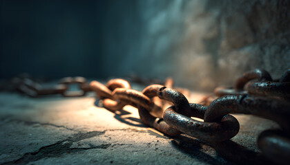  Chains hanging in basementfor Halloween  
