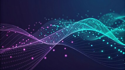 Flowing digital streams depict data in elegant motion creating a futuristic and dynamic network