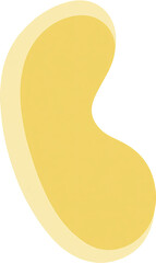 Fototapeta premium A simple, light yellow bean-shaped food item