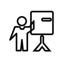 Education Icon, Training, Icon of a person explaining, teacher icon